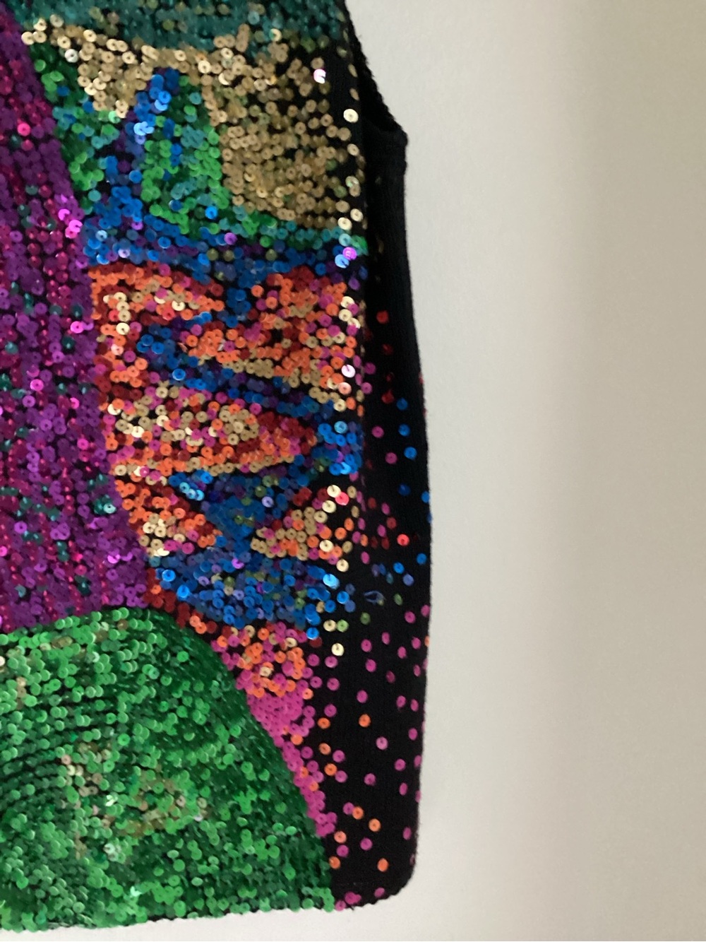 Vintage Michael Simon Mona Lisa Sequin Tank Top Medium Wearable Art Vest Y2K - Picture 3 of 13